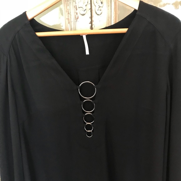 Free People NWT black shirt size Medium - Picture 3 of 8